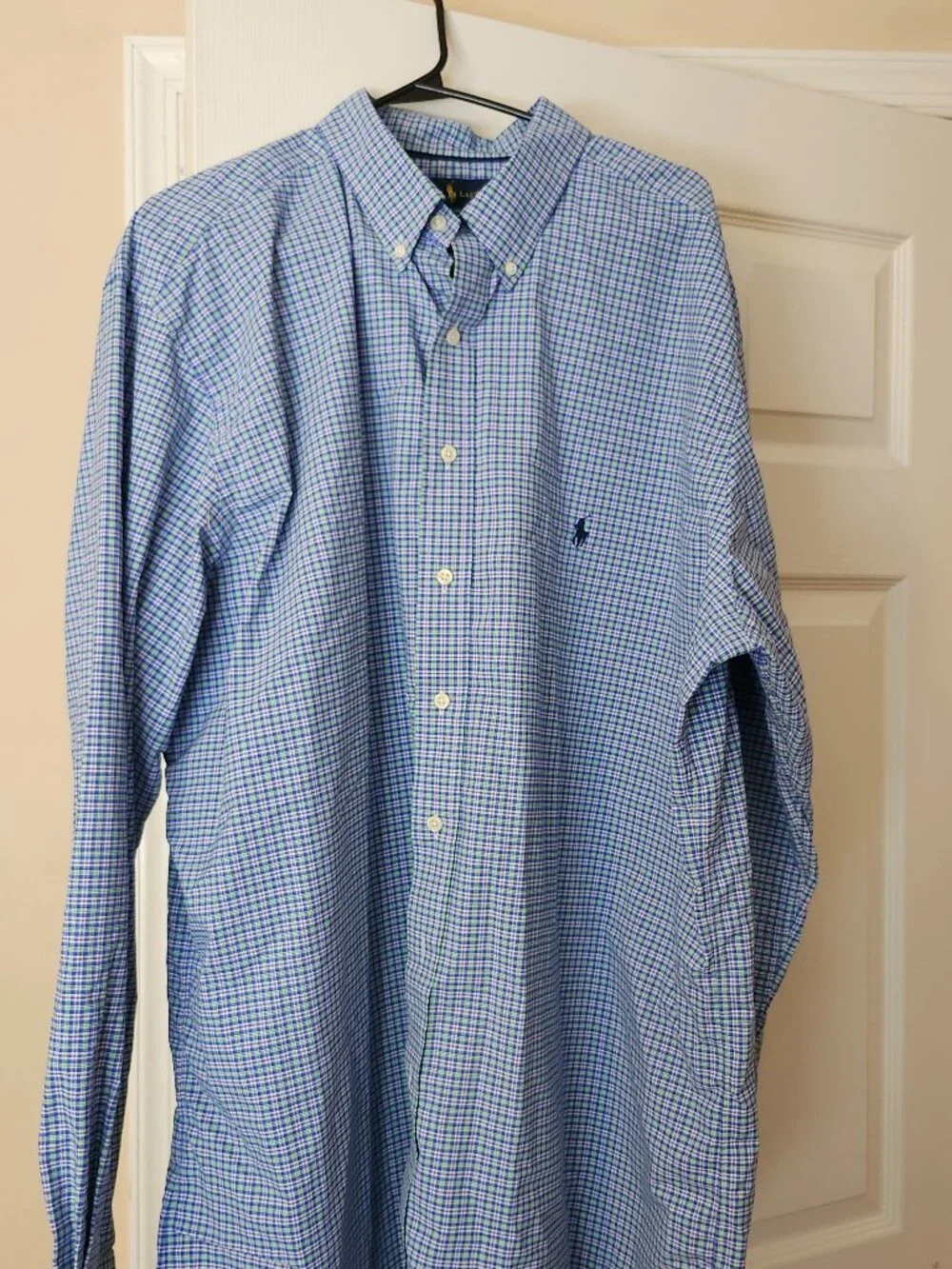 Polo Ralph Lauren Performance Plaid Button Down Shirt Mens 2XLT Blue Green